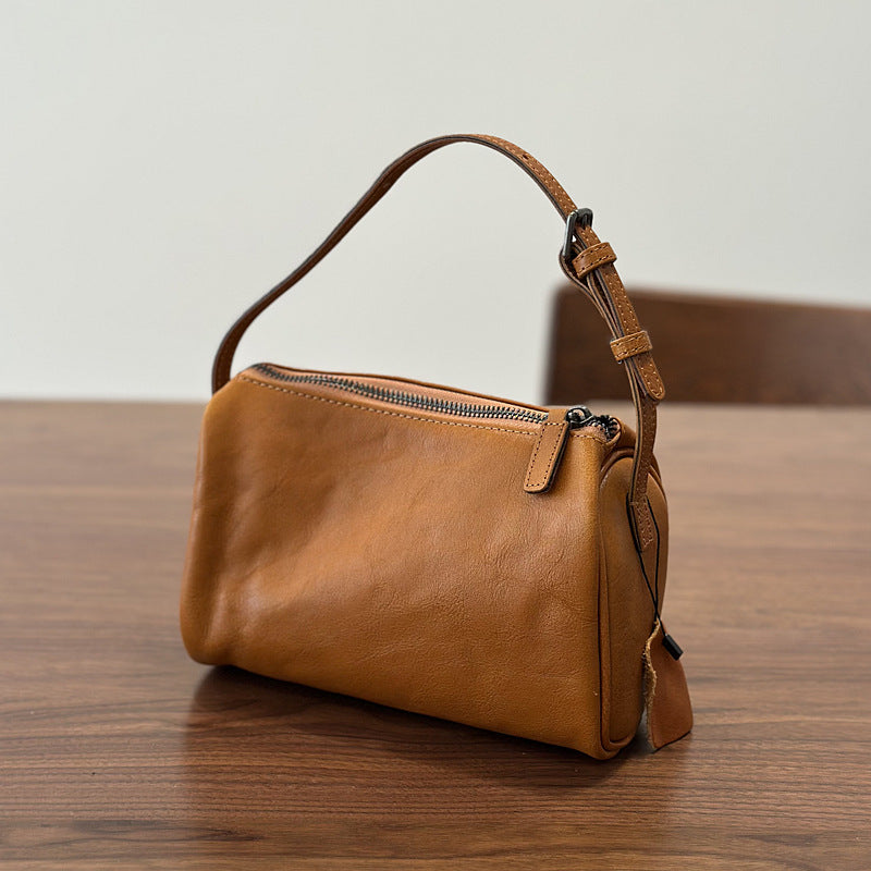 Mini Genuine Leather Female Hand Vegetable Tanned Cowhide Spring Pencil Women's Handbag