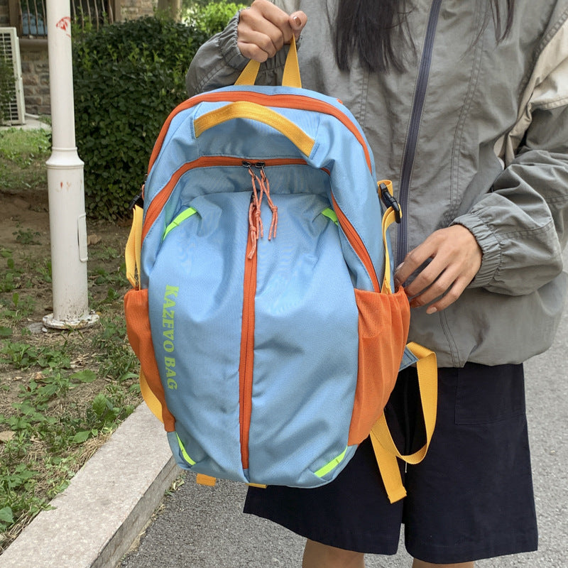 Style Good-looking Fresh Contrast Color Female Lightweight Leisure Backpack