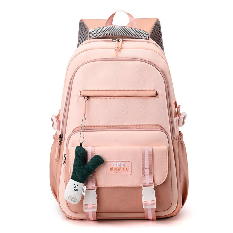 Female High Large Capacity Solid Color Primary Class Korean Simple Backpacks