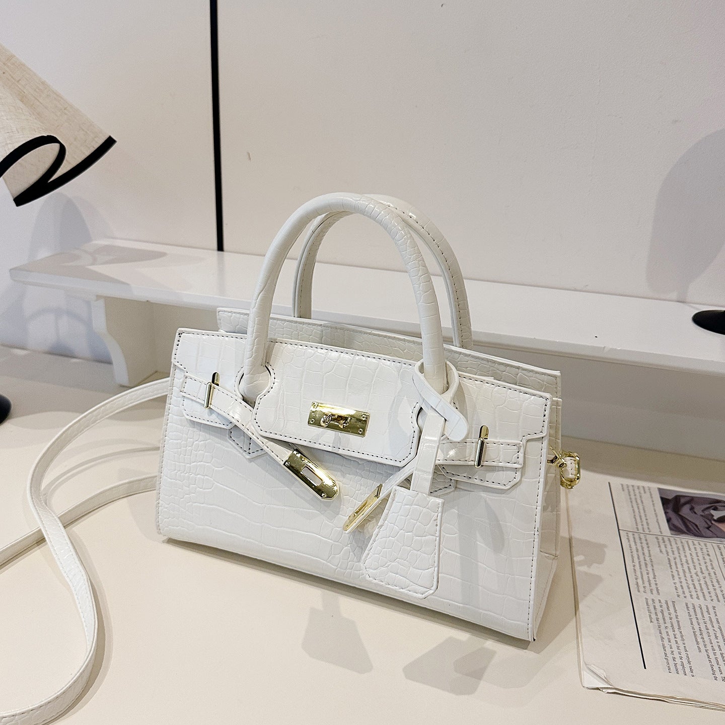 Women's Fashion Crocodile Pattern Kelly Trendy Light Bags