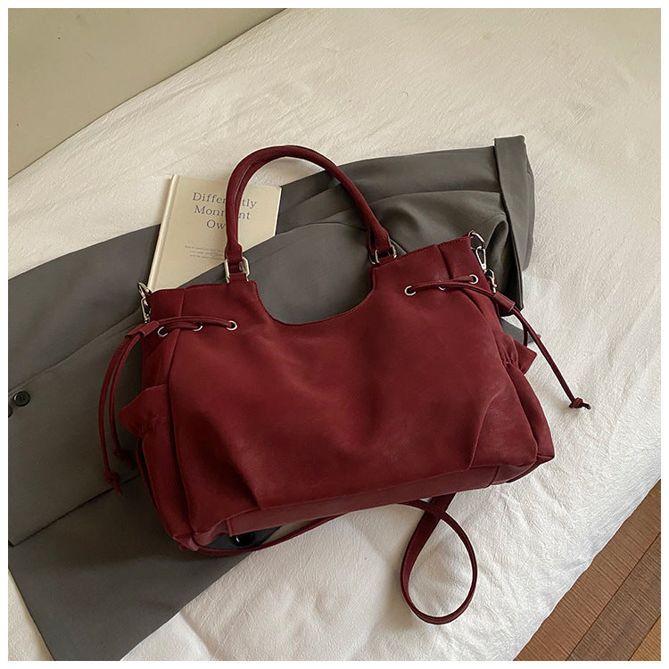 Women's Retro Large Capacity Winter Korean Fashion Tote Bags