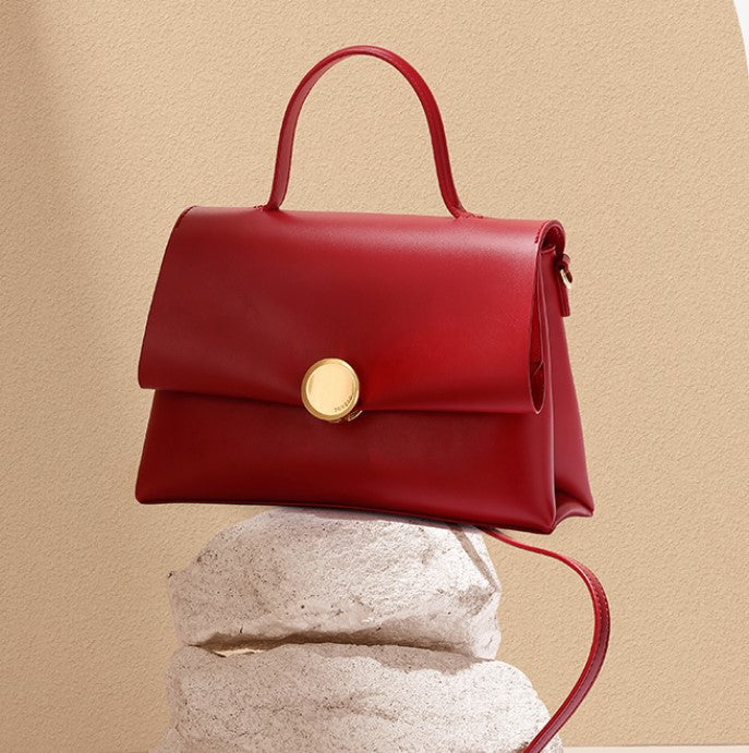 Women's Red Bridal Large Capacity Textured Wedding Women's Shoulder Bag