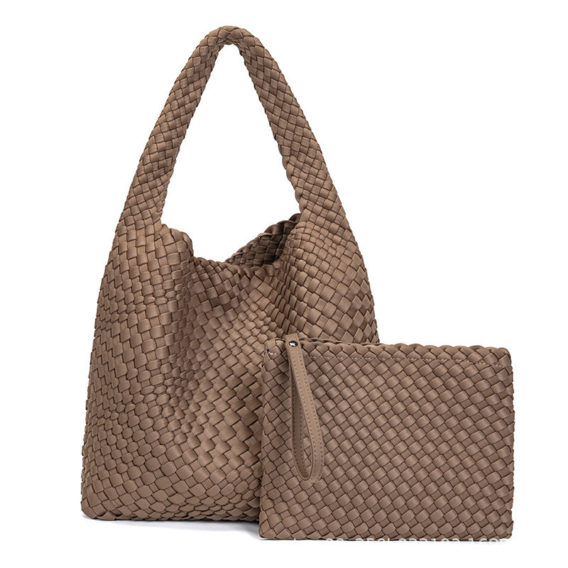 Women's Nylon Woven Large Capacity High-grade Portable Tote Bag
