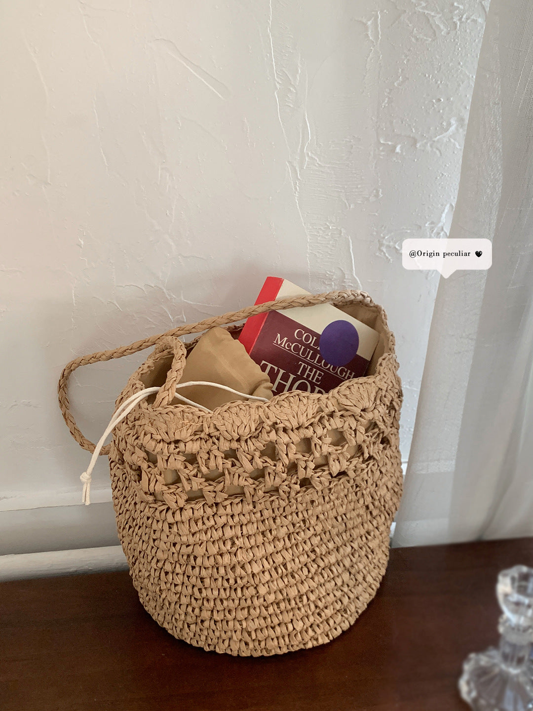 Women's Niche Summer Flower Edge Weaving Hollow Fashion Single Large Capacity Bucket Bag