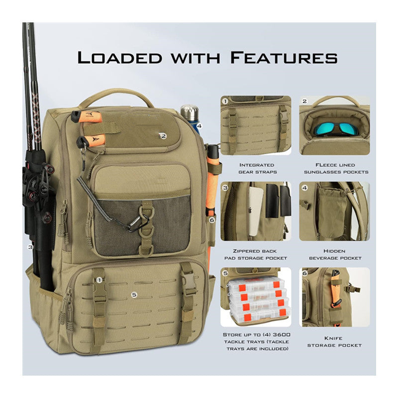 Fishing Large Capacity Line Gear Storage Sport Waist Bag, Accessory Bag