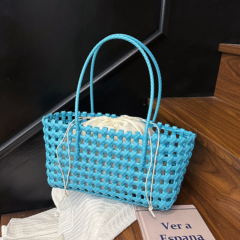 Women's Summer Super Hot Woven Large Capacity Picnic Lunch Box Seaside Bags