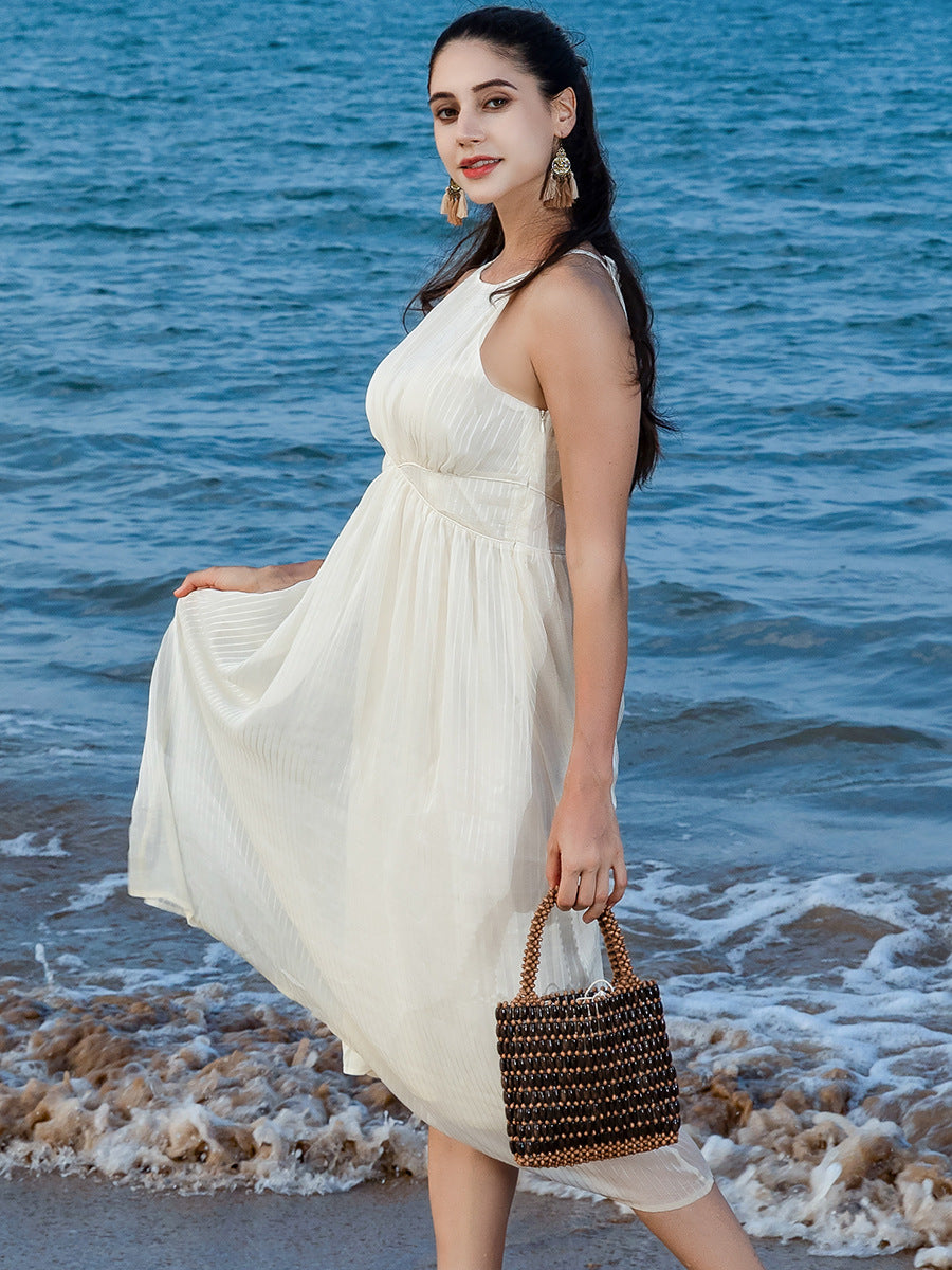 Women's Seaside Vacation With Wooden Beads Decoration Handbags