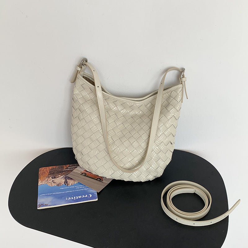 Women's Summer Authentic Leather Weave High Sense Bags