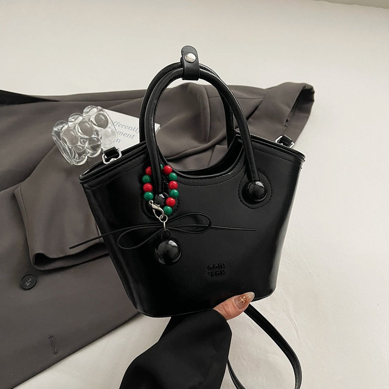Women's Korean Style Niche Portable Spring Daily Commuter Bucket Bag