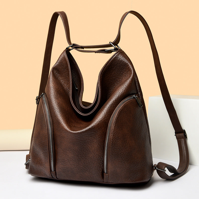 Women's Retro Fashionable Large Capacity Simple Backpacks