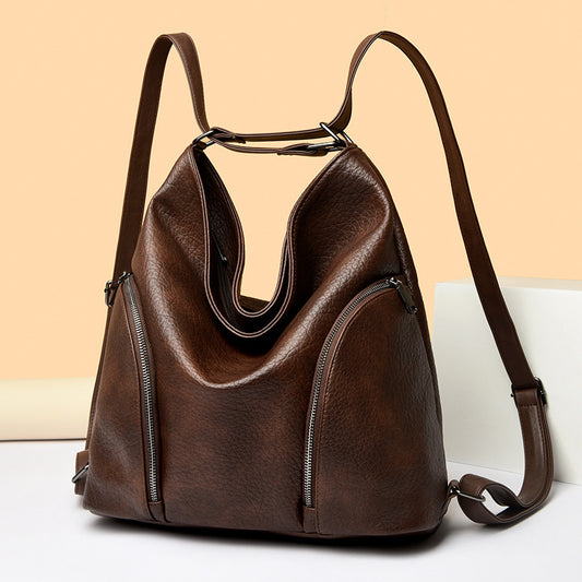 Women's Retro Fashionable Large Capacity Simple Backpacks