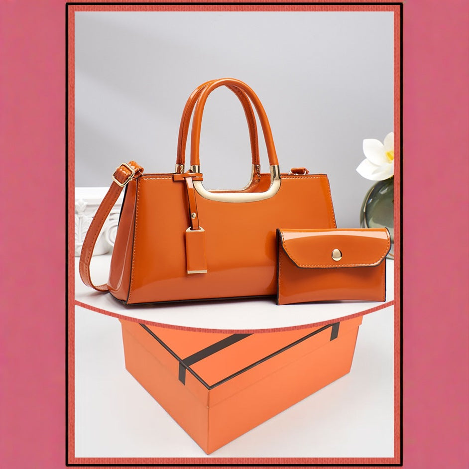 Women's Simple Fashion Patent Leather Shiny Bridal Wedding Bags