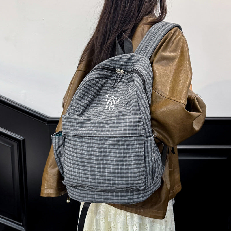 Spring Style High Large Capacity Fashion Plaid Backpacks