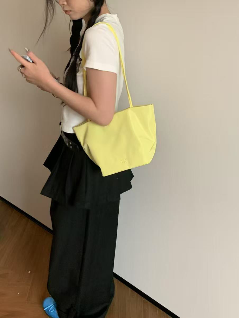Women's Red Nylon Cloth Large Capacity Underarm Portable Bucket Bags