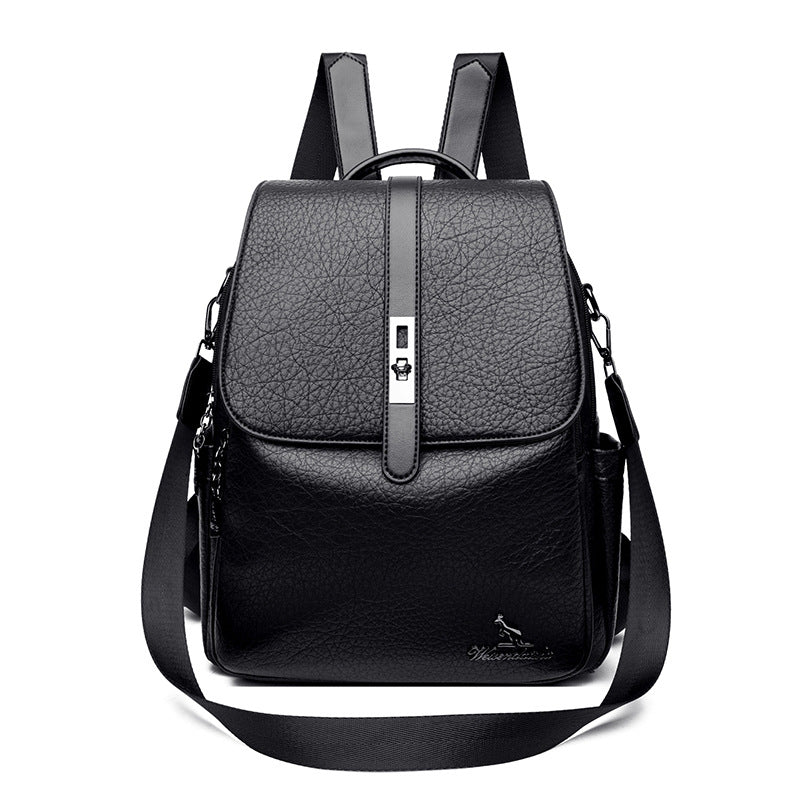 Women's Vintage Soft Leather Leisure Versatile Large Women's Backpack