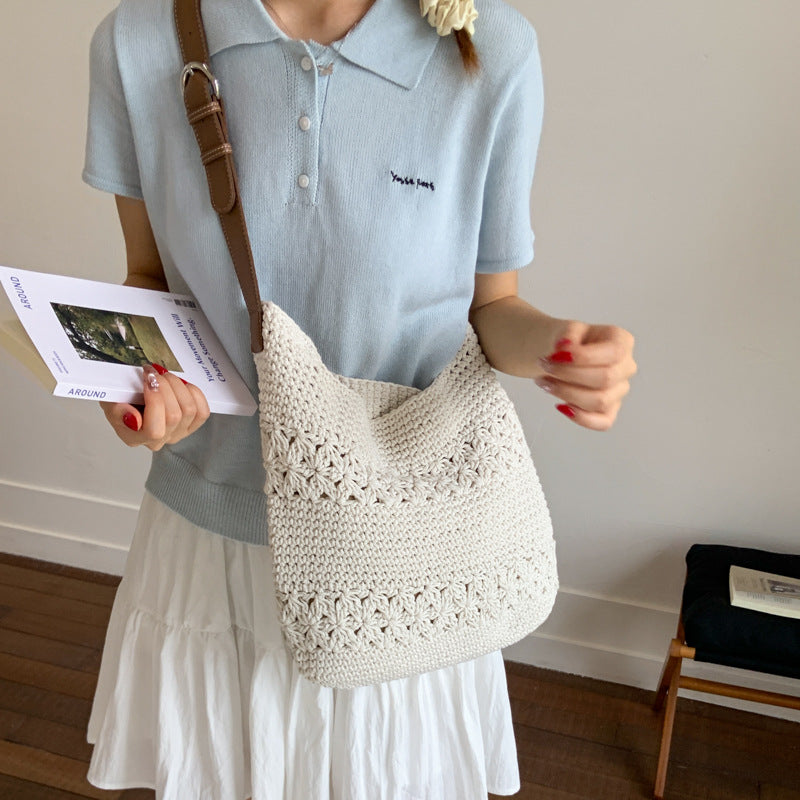 Women's Vacation Style Out Woven Summer Simple Elegant Tote Bag