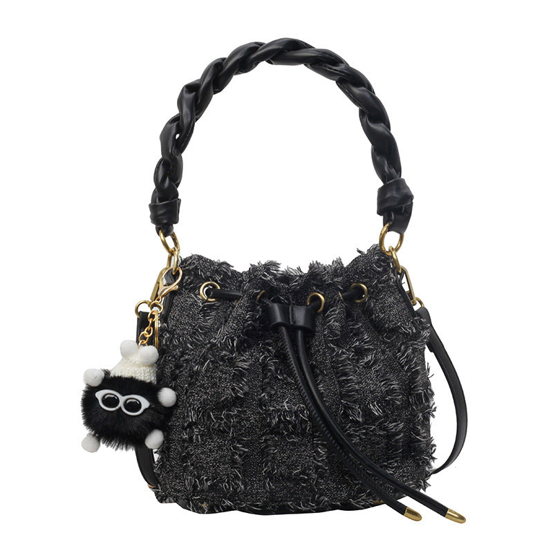 Women's Classic Style Solid Color Chain One Bucket Bag
