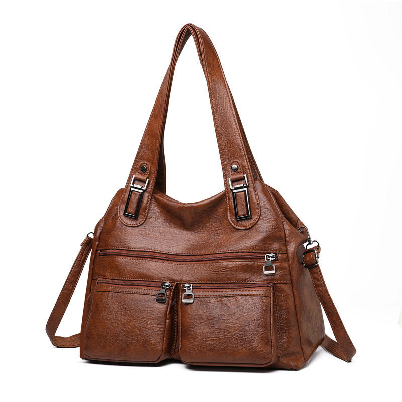 Women's Retro Trendy Mother Solid Color Bags