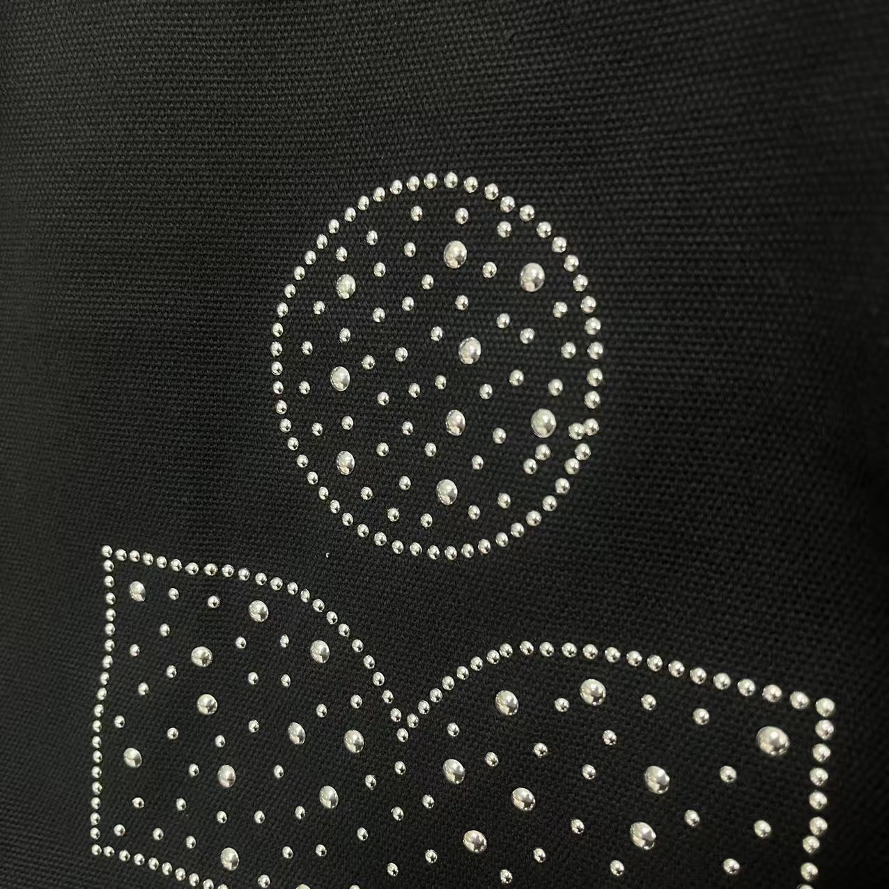 Comfortable Charming Canvas Rhinestone Leisure Shopping Tote Bag