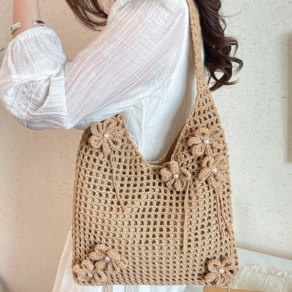 Women's Woven Hand Crocheted Hollow Seaside Daily Women's Messenger Bag