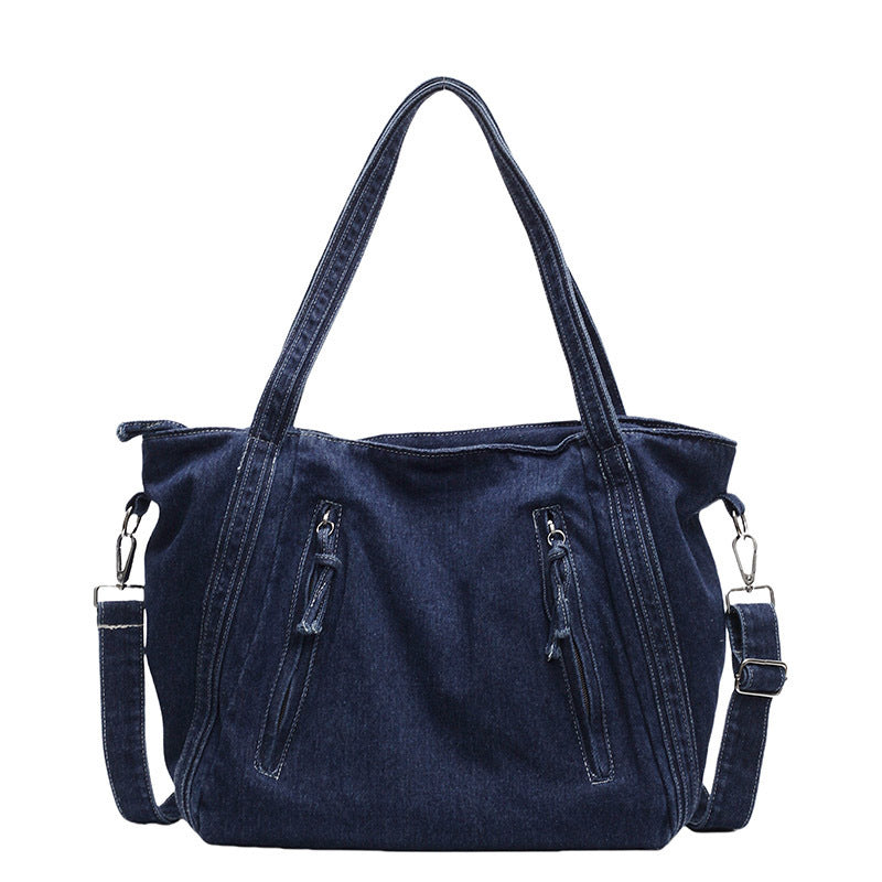 Women's Large Capacity Denim Summer Class Commuter Tote Bag