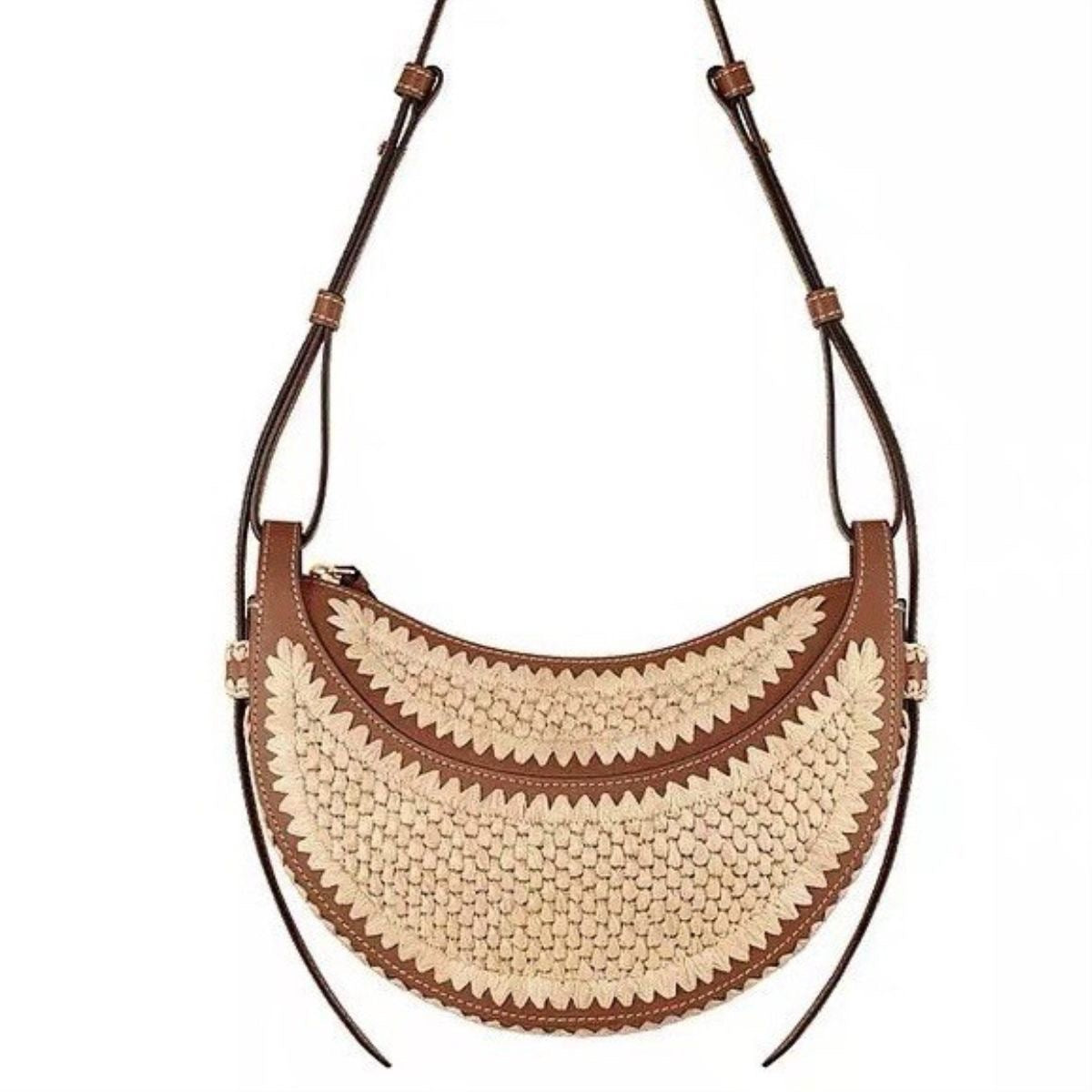 Raffia Woven Portable Hobos Vacation Style Beach Women's Shoulder Bag