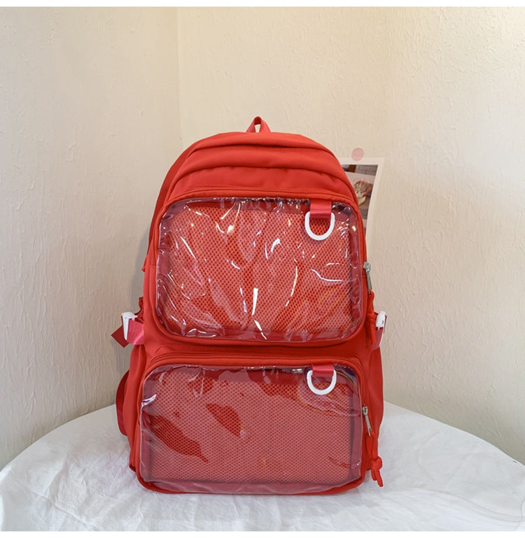 Large Capacity Transparent Korean Style Mori College Primary Secondary Decorative Backpacks