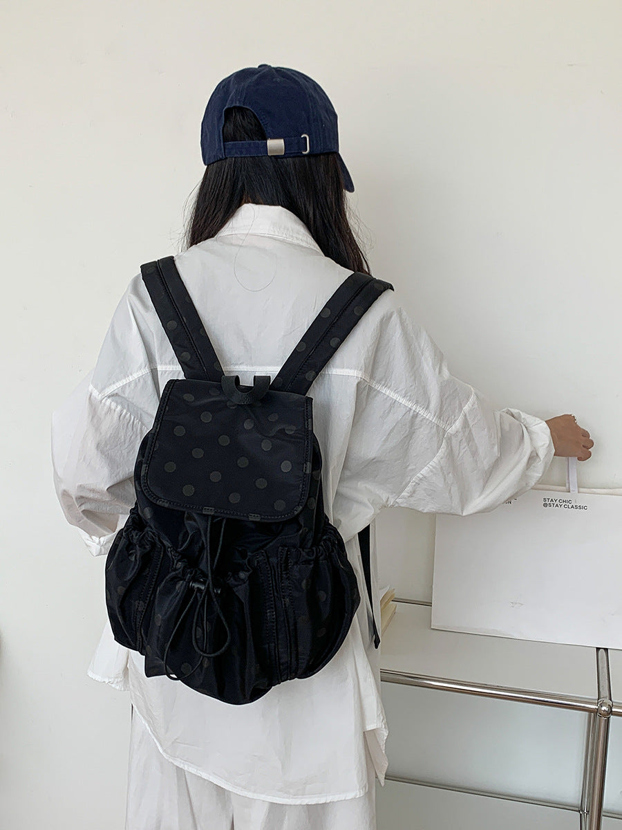Korean Lightweight Nylon Design Polka Dot Backpacks