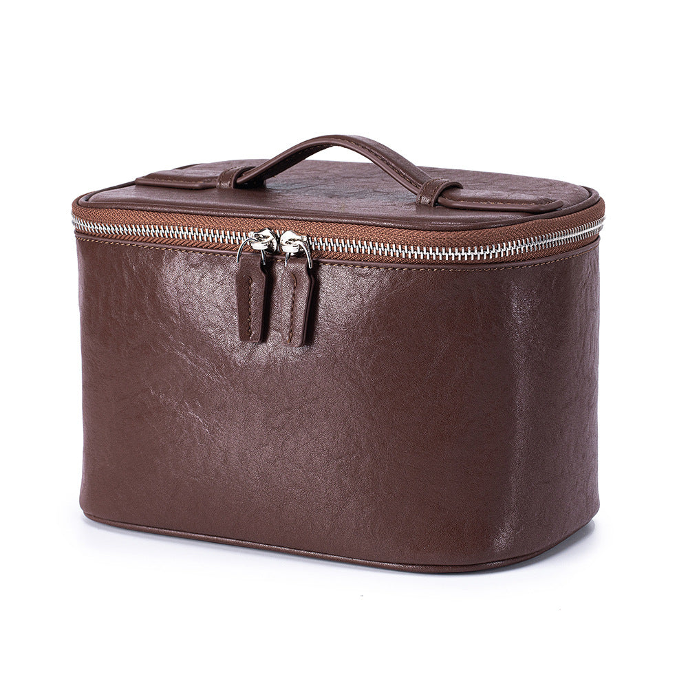 Top Layer Cowhide Large Capacity Partition Storage Female Portable Waterproof Bags