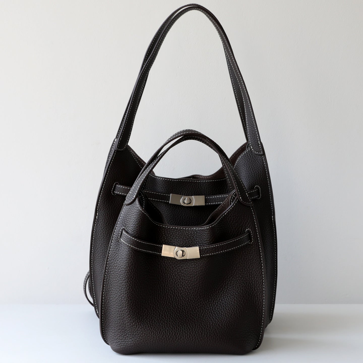 Layer Cowhide Large Capacity Totes High-grade Style Underarm Women's Shoulder Bag