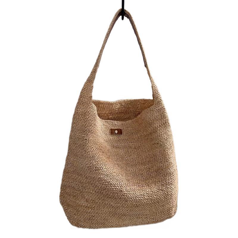 Women's Raffia Woven Summer Seaside Vacation Bucket Bags