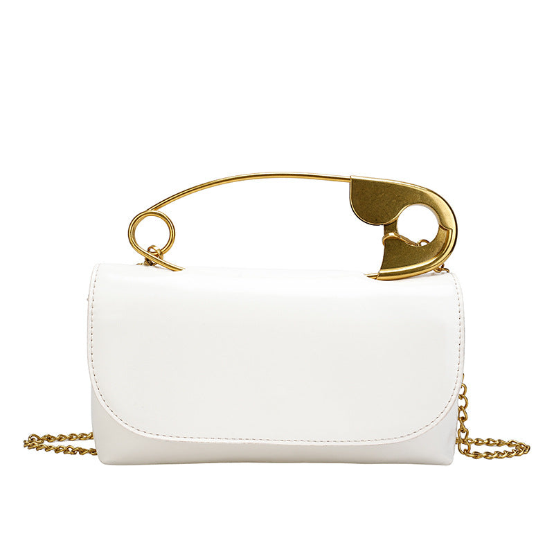 Women's Personalized Paper Clip Fashionable Korean Style Chain Portable Bags