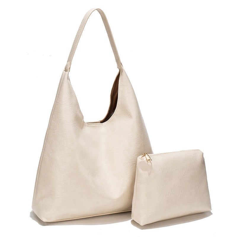 Portable Large Capacity Loose Feeling Female American Retro Underarm Bag