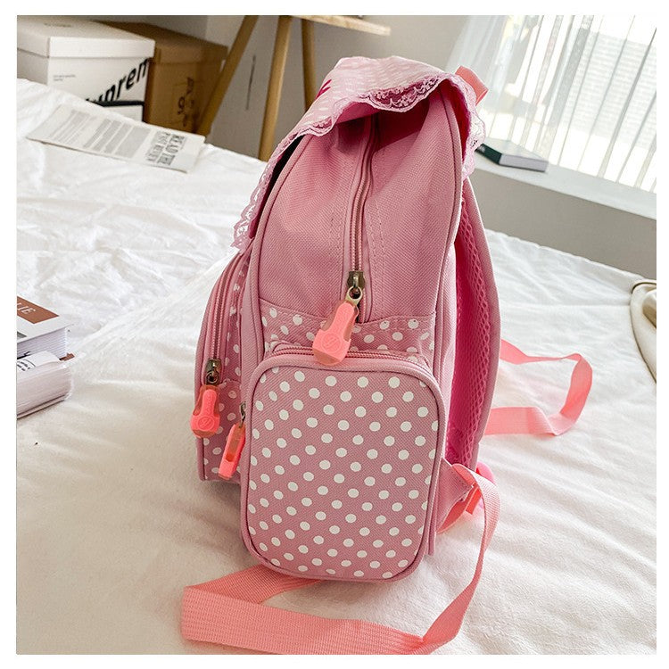 Women's Soft Sweet Lady Cute Embroidered Fruit Strawberry Lace Backpacks