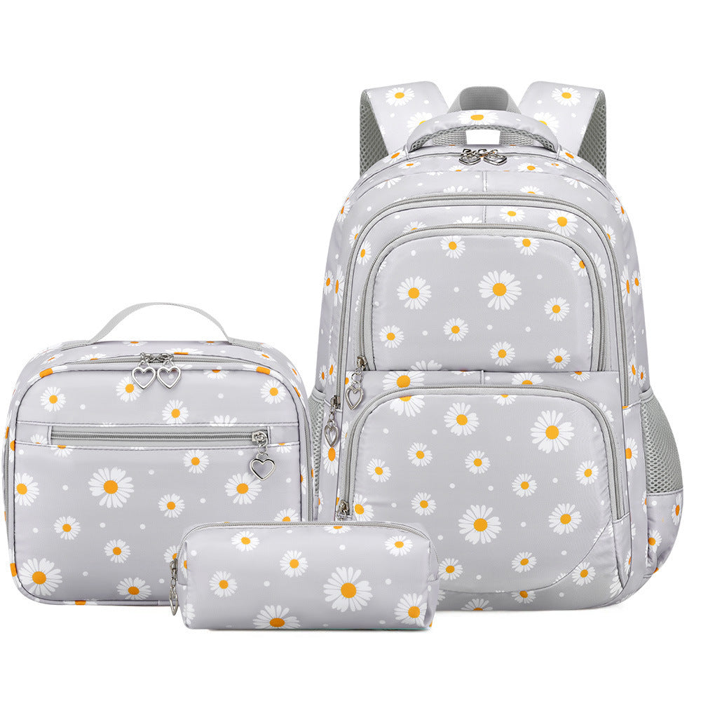 Little Daisy Three-piece Set Large Capacity Spine Women's Backpack