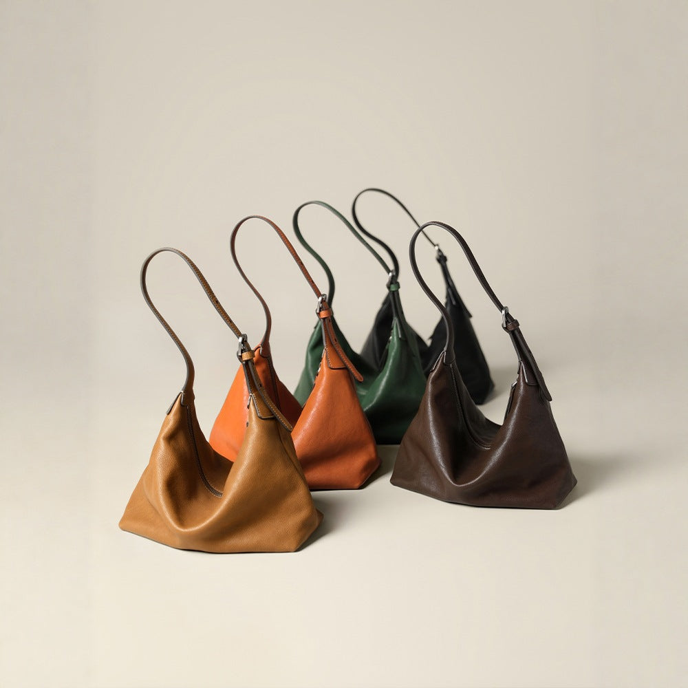 Women's Tanning Leather Underarm Classic Commuter Genuine Women's Shoulder Bag