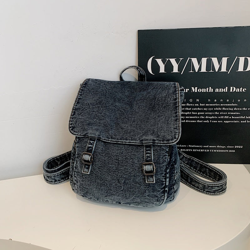 Women's & Men's Spring Denim Washed-out Vintage Large Capacity Women's Backpack
