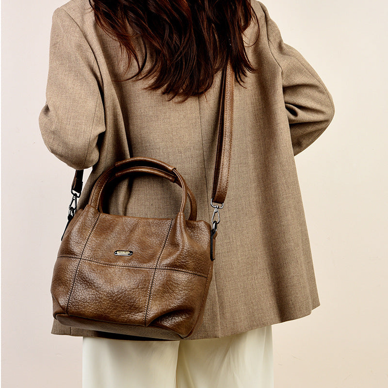 Women's Simple Large Capacity Soft Leather High Tote Bags