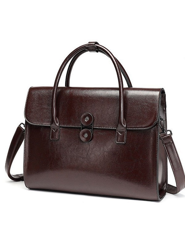 Women's Genuine Leather Computer Retro High-grade Light Luxury Business Portable Large Bags