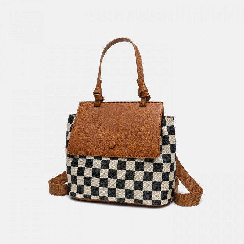 Chessboard Plaid Female College Large Capacity Leisure Women's Backpack