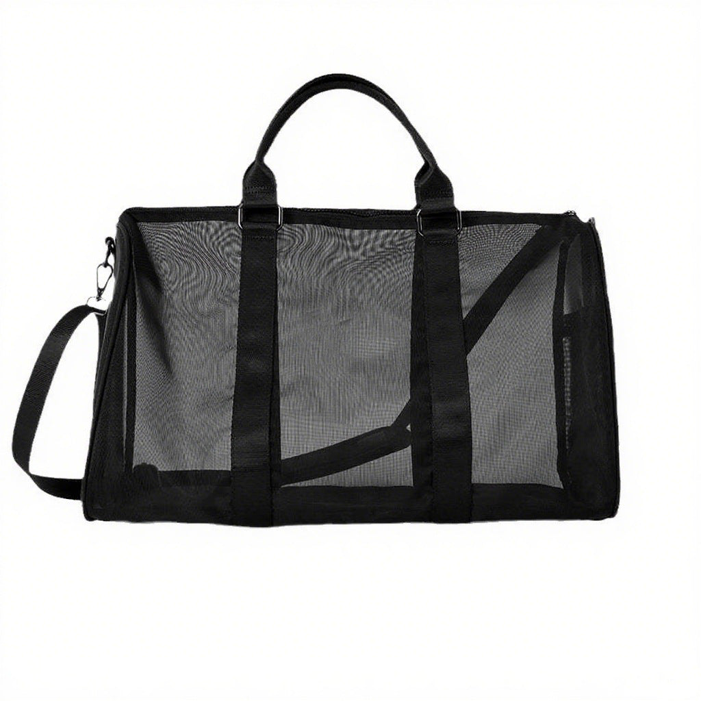 Women's Transparent Mesh Yoga Fitness Large Capacity Travel Bags