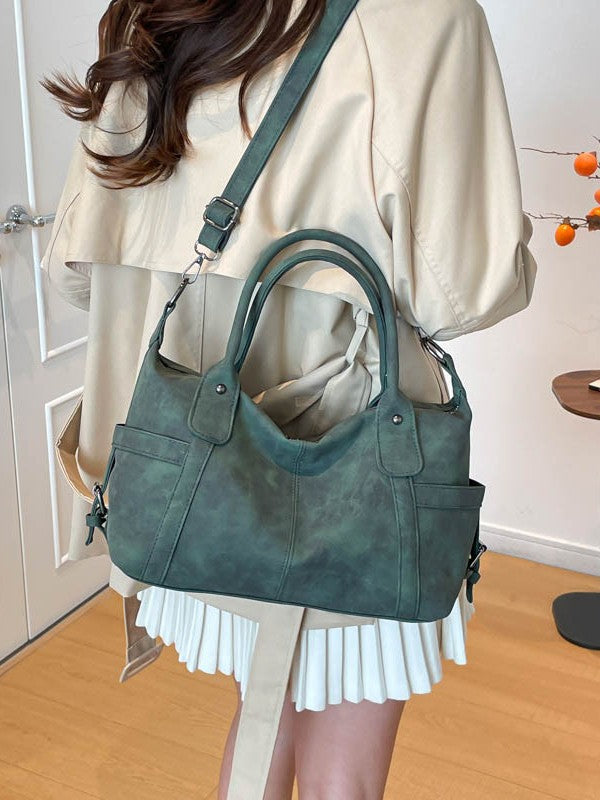 Women's Retro Fashion Frosted Large Capacity Practical Tote Bags