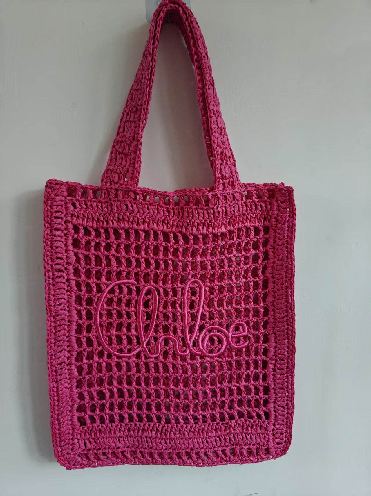 Straw Hollow Woven Large Capacity Three-dimensional Letters Women's Shoulder Bag