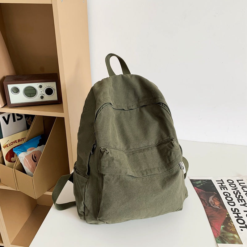 Large Capacity Retro Style Washed Canvas Women's Backpack