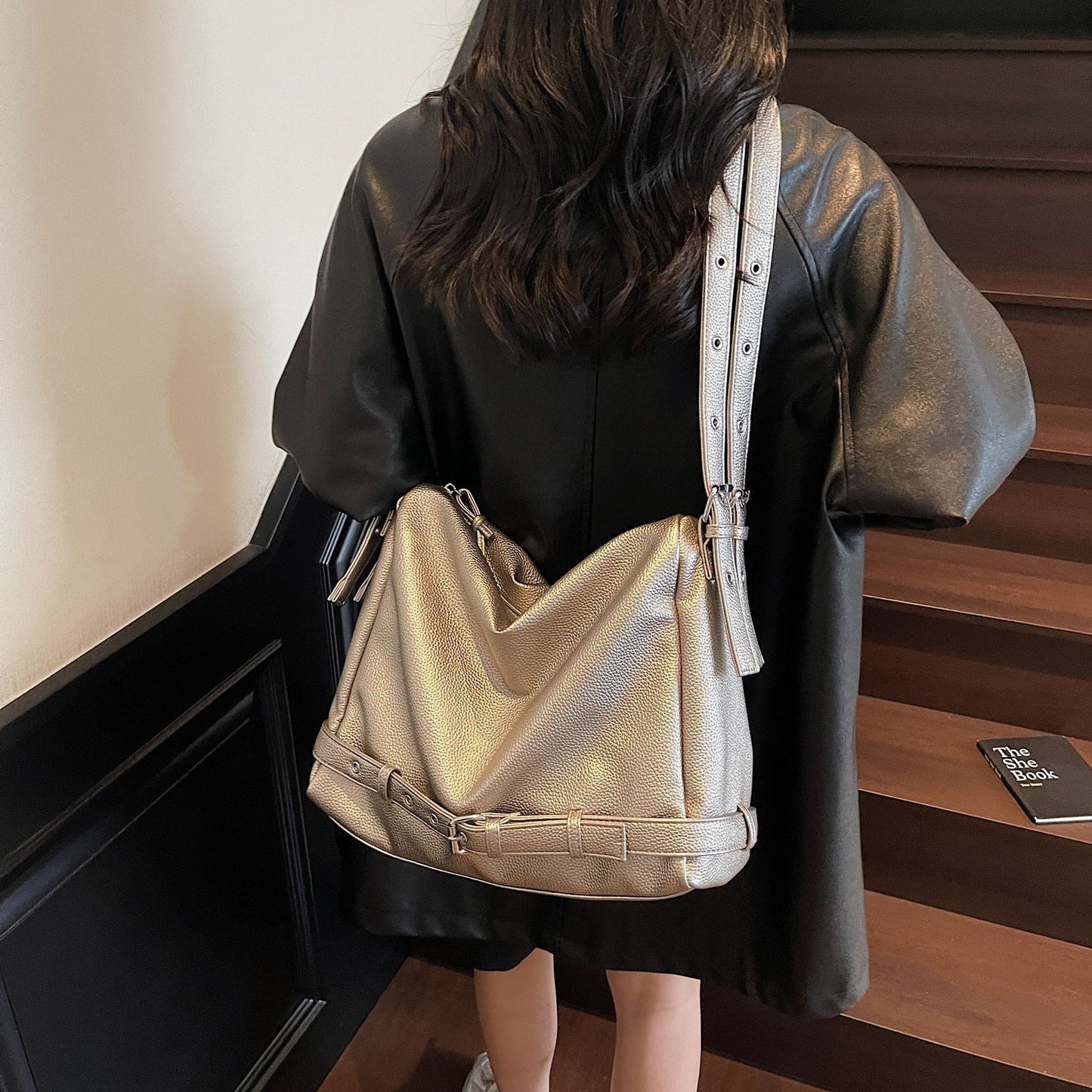 Motorcycle Simple Commute Korean Style Vintage Shoulder Bags