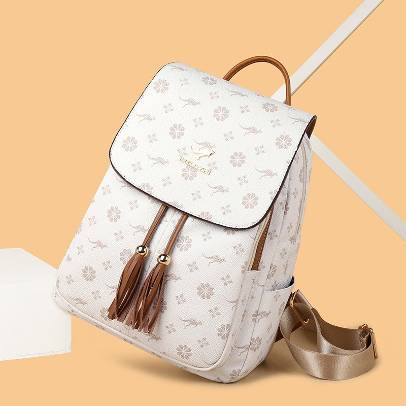 Women's Soft Leather Large Capacity Elegant Mother Fashion Women's Backpack