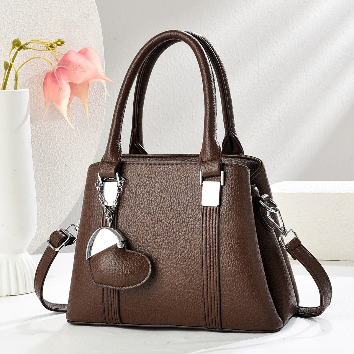 Classic Casual Simple Solid Color Mother Women's Shoulder Bag