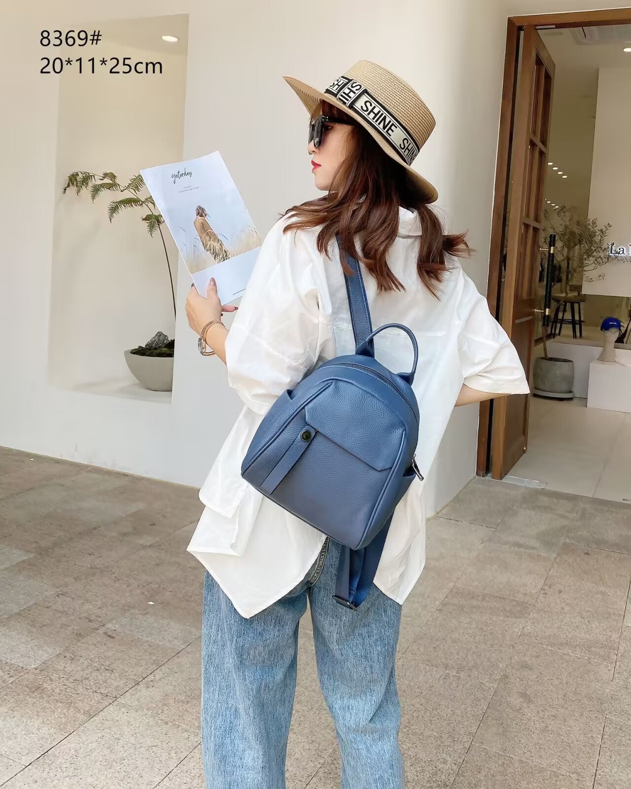 Women's Korean Soft Leather Fashion Artistic Women's Backpack