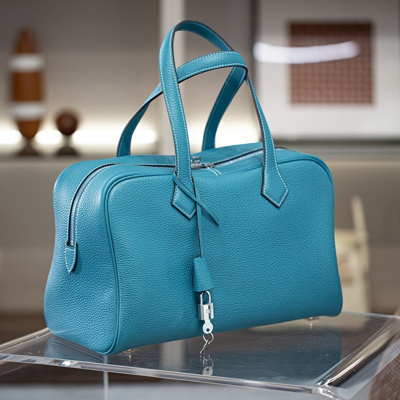 Women's Wholesale Rectangular Pillow Victoria Leather Duffel Handbags