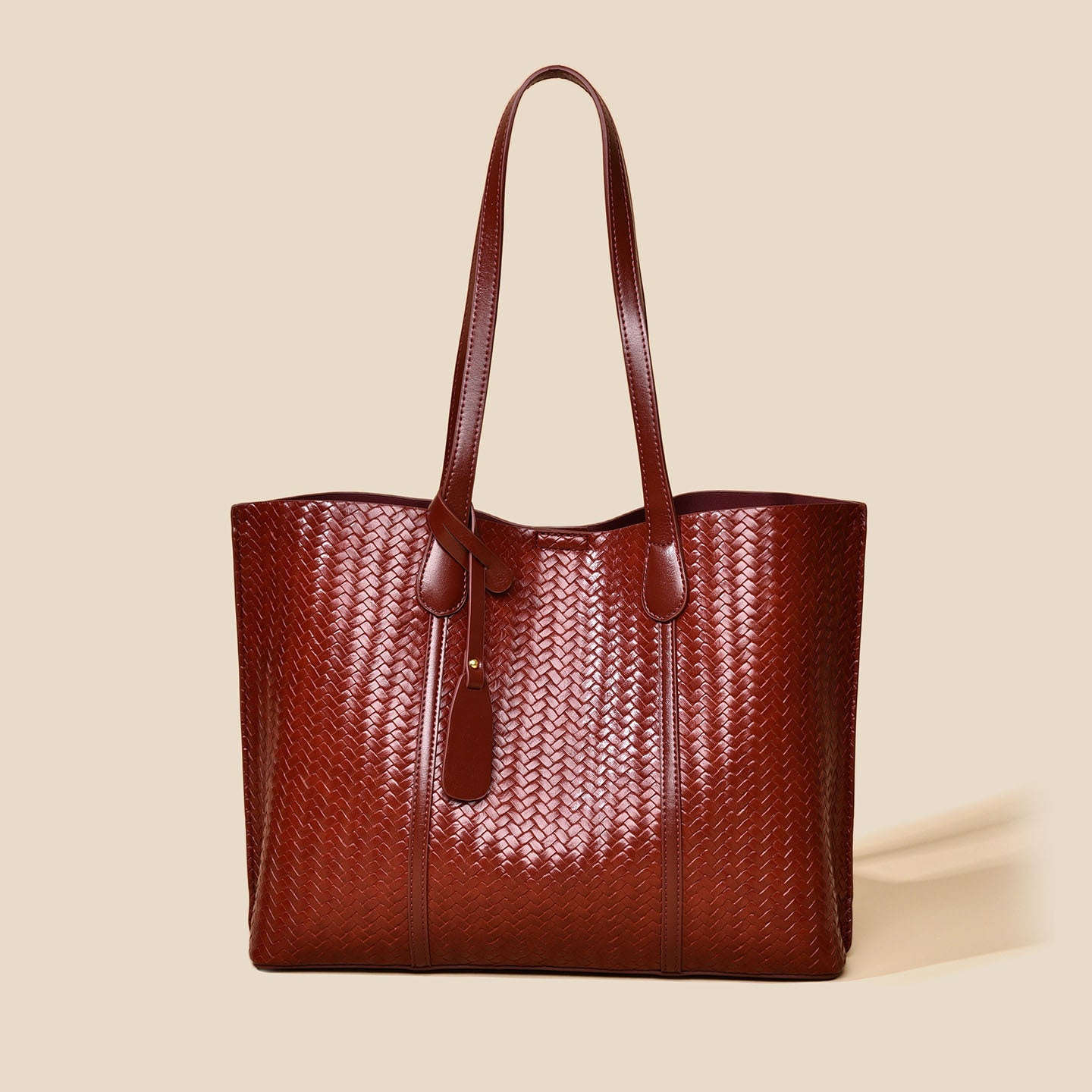 Women's Spring Fashionable High-grade Woven Pattern Large Capacity Commute Tote Bags